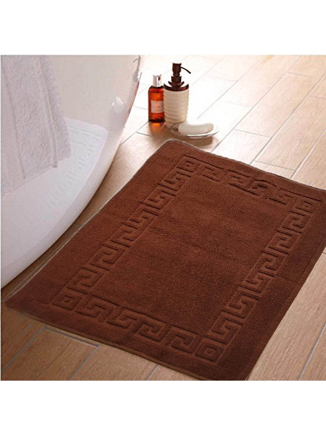 Lushomes Brown Super Soft Pure Cotton 100GSM Bath Rug Price in India