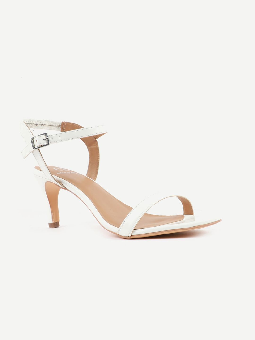 Carlton London White Stiletto Pumps with Buckles Price in India