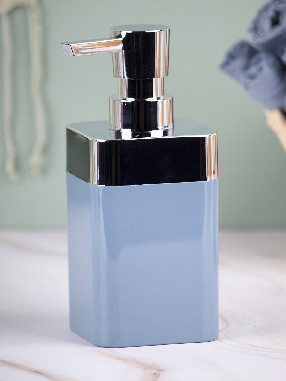 MARKET99 Blue & Silver-Toned Soap Dispenser Price in India