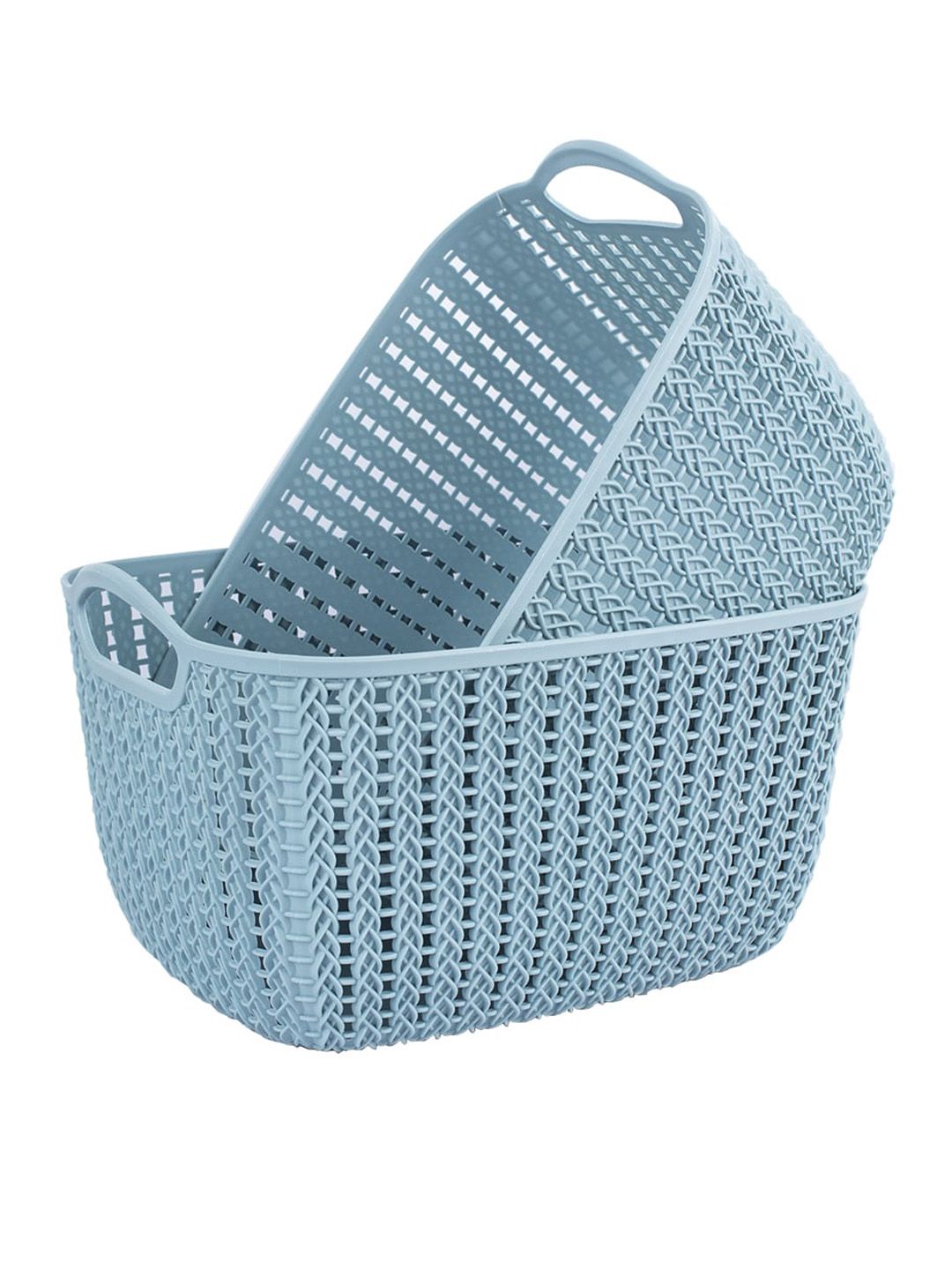 MARKET99 Set of 2 Blue Textured Kitchen Storage Baskets Price in India