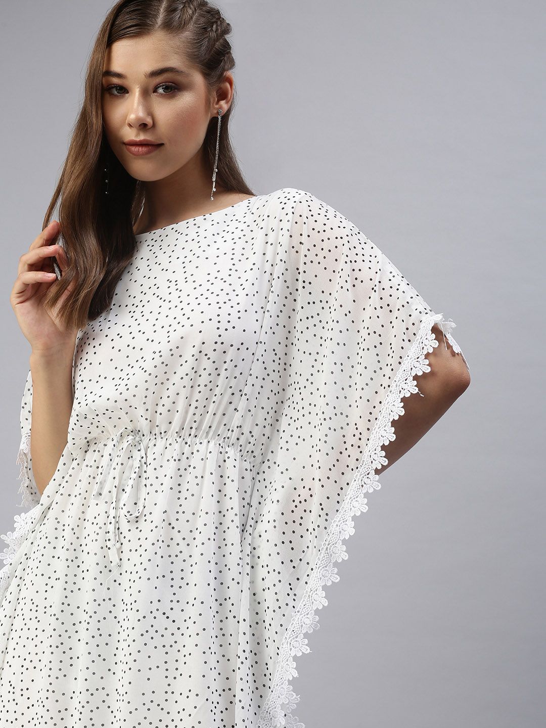 SHOWOFF Women White Kaftan Dress Price in India