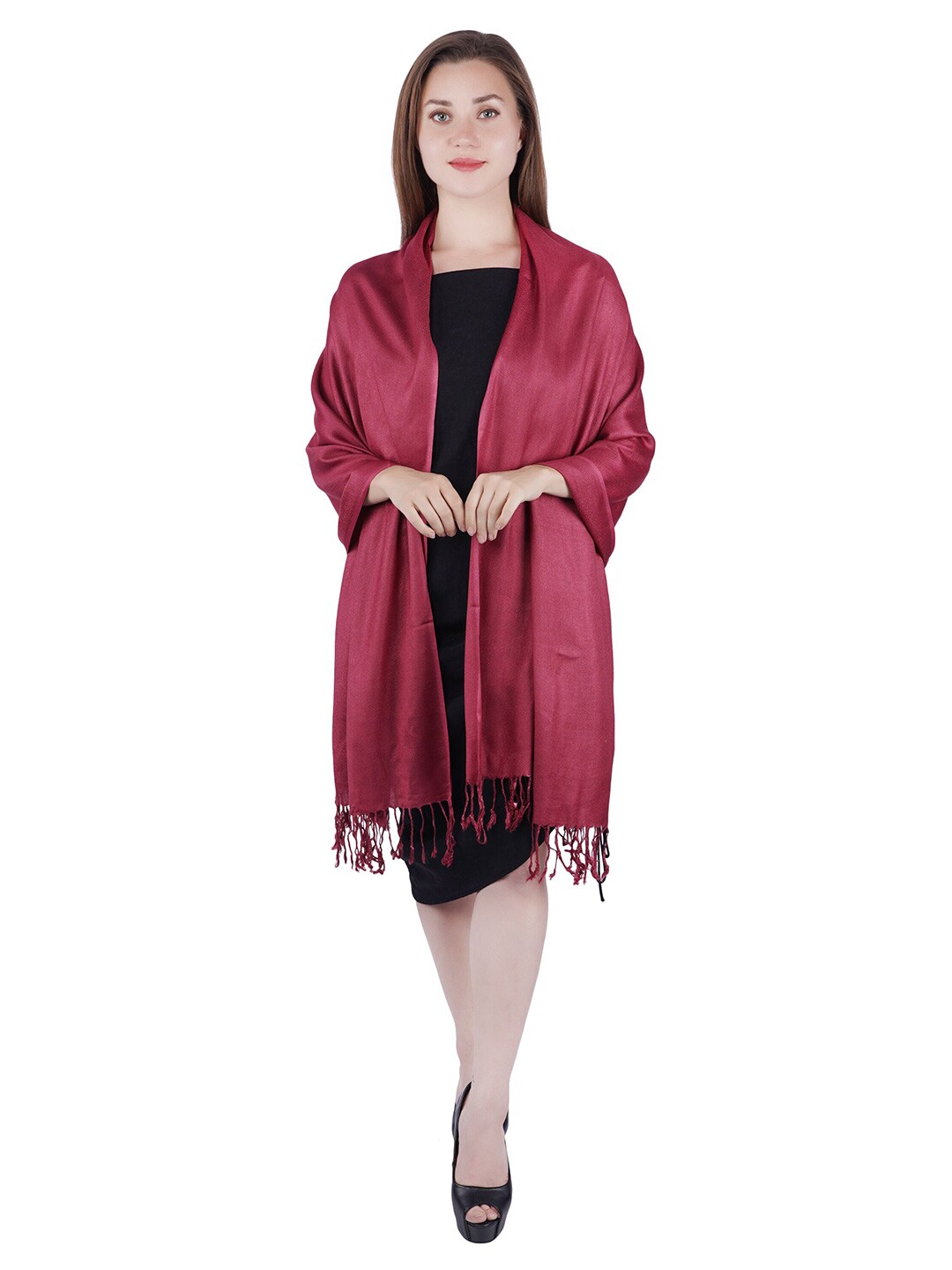 MUFFLY Women Maroon Stoles Price in India