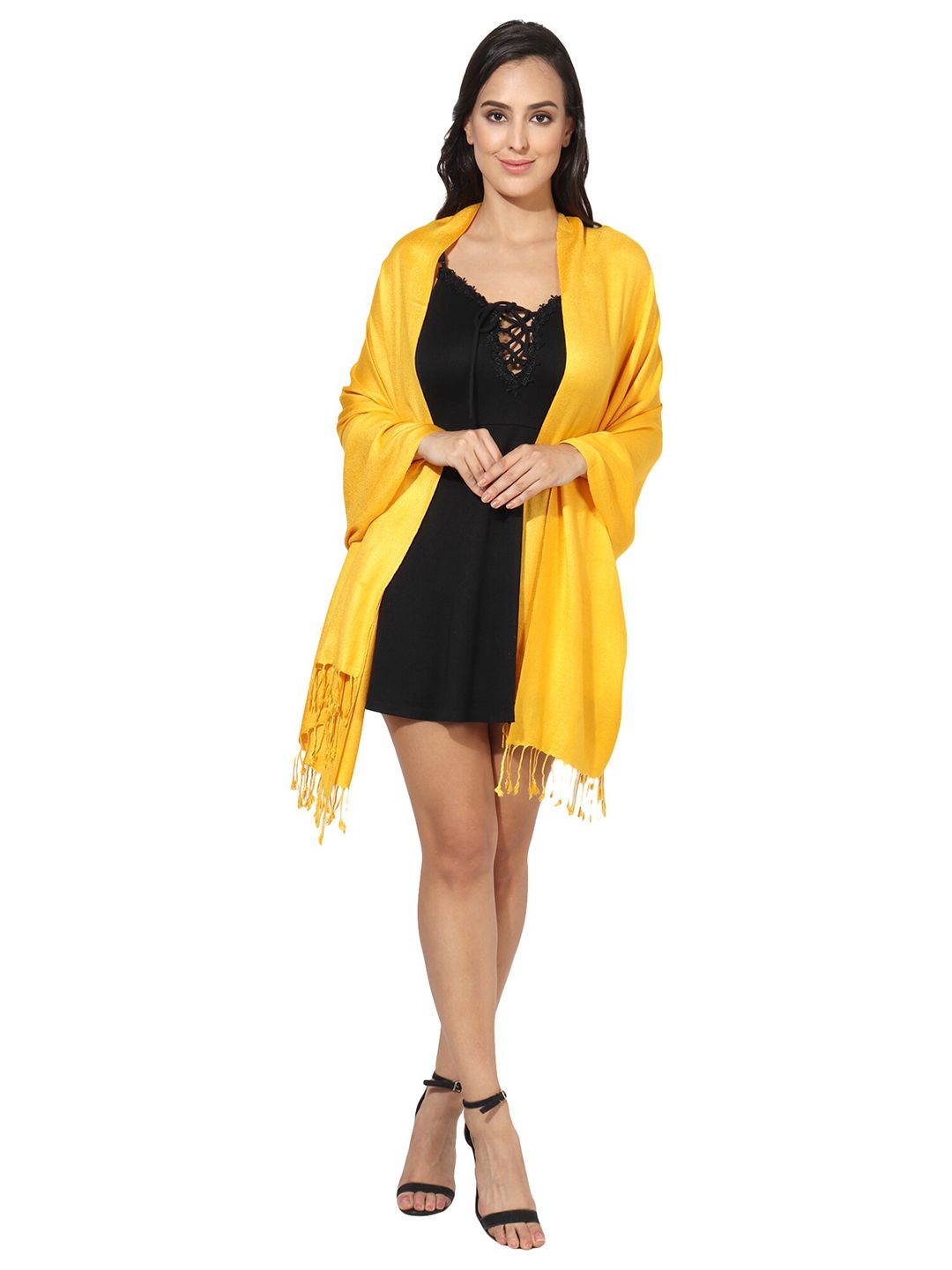 MUFFLY Women Yellow Stoles Price in India