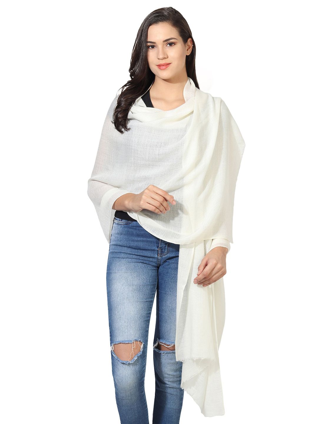 MUFFLY Women White Stole Price in India