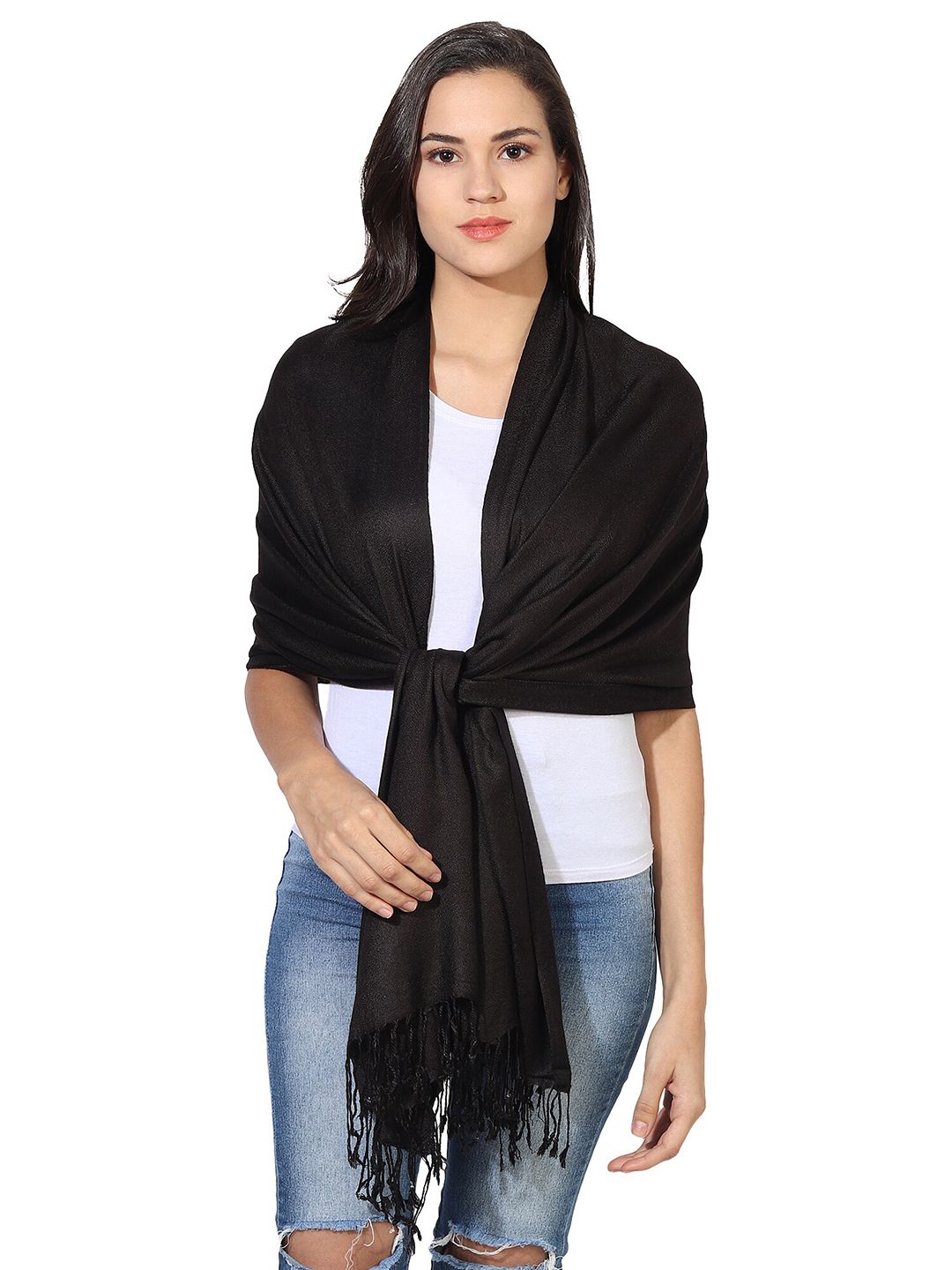 MUFFLY Women Coffee Brown Stoles Price in India