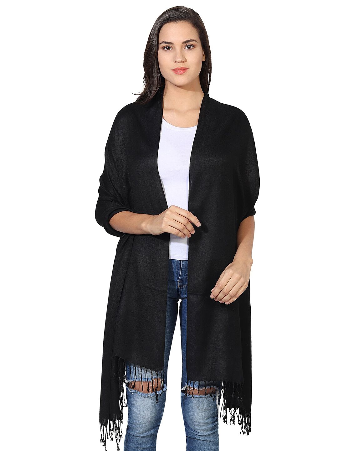 MUFFLY Women Black Stoles Price in India