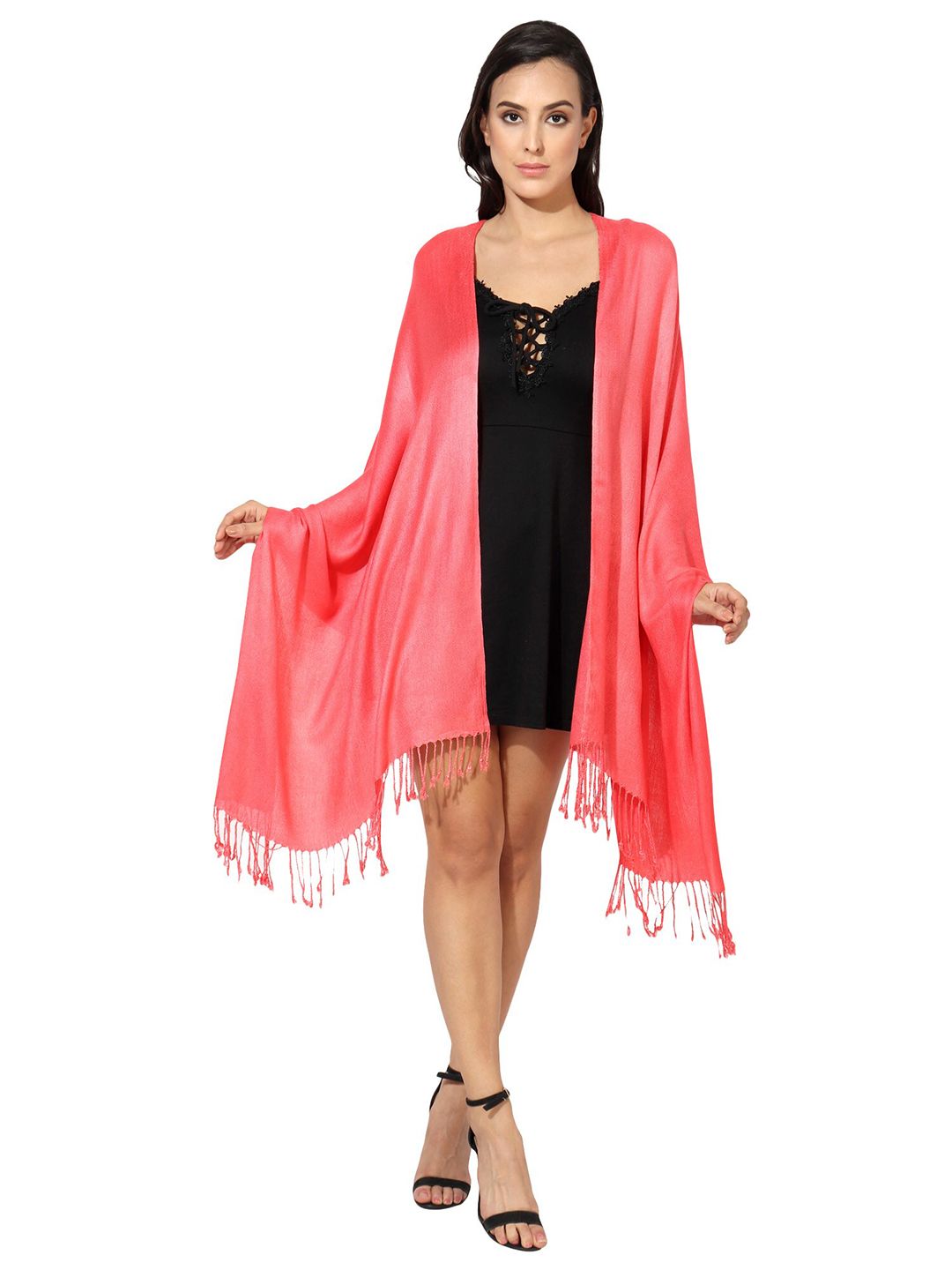 MUFFLY Women Peach Stoles Price in India