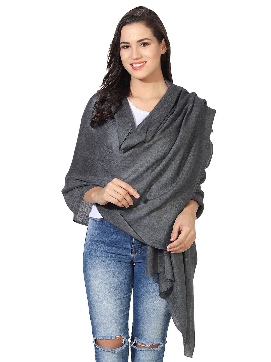 MUFFLY Women Grey Stoles Price in India