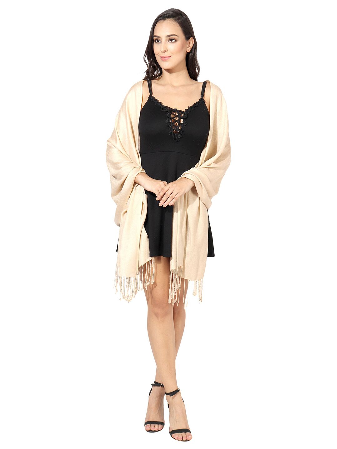 MUFFLY Women Beige Stoles Price in India