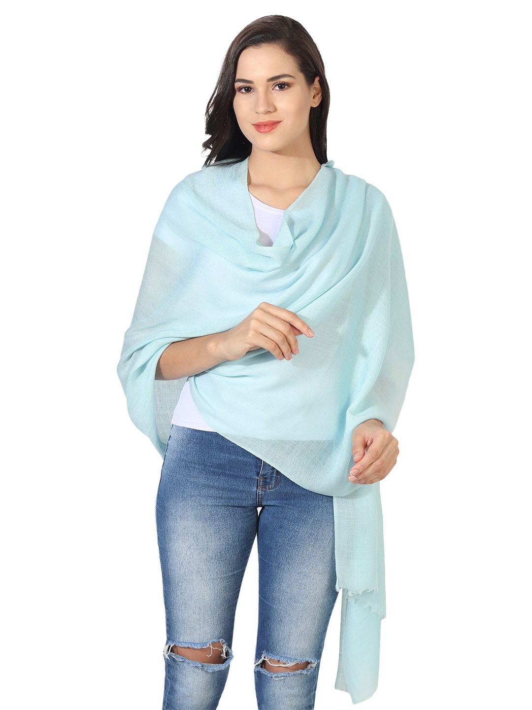 MUFFLY Women Sea Green Stoles Price in India