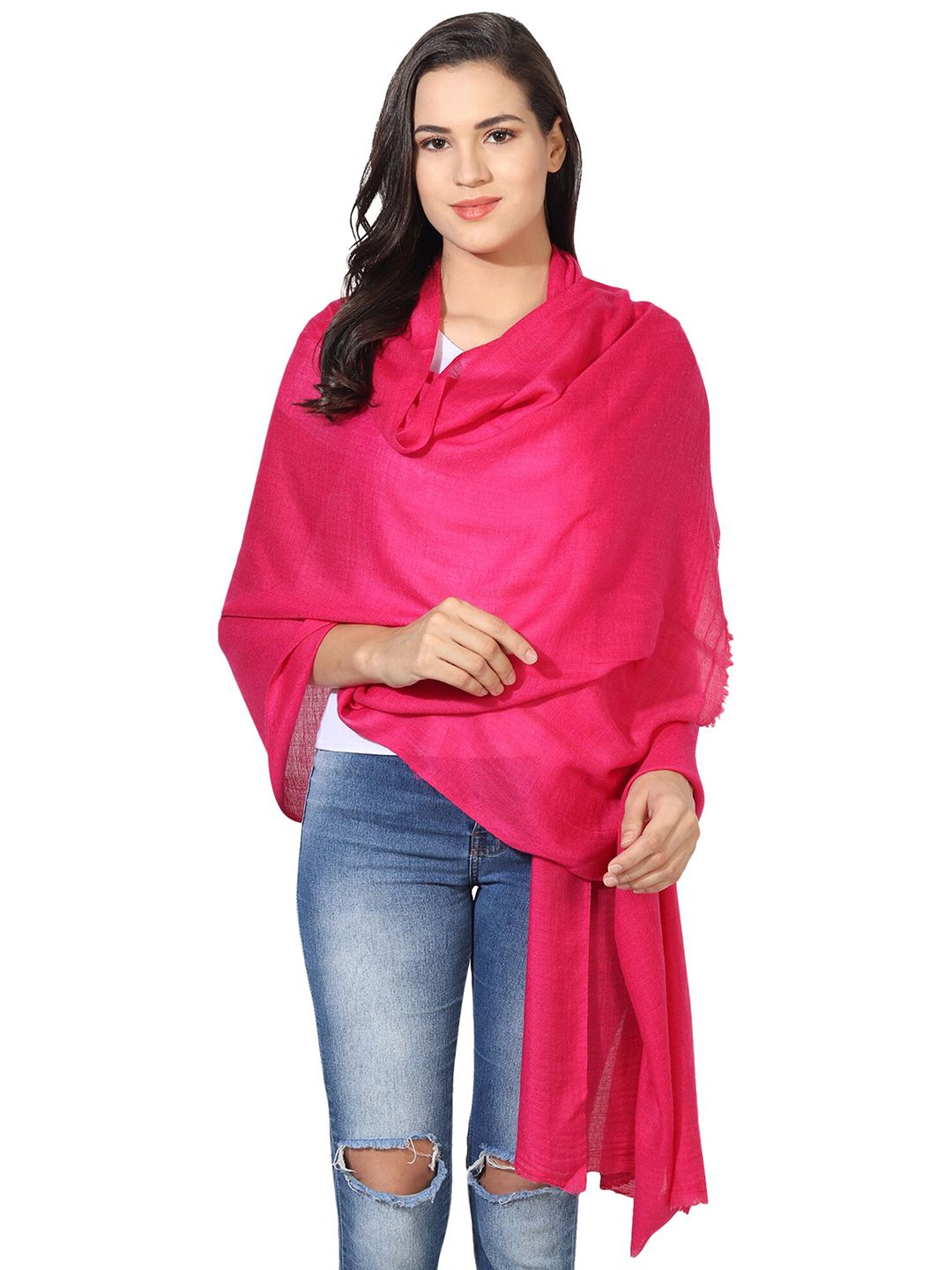 MUFFLY Women Pink Stoles Price in India
