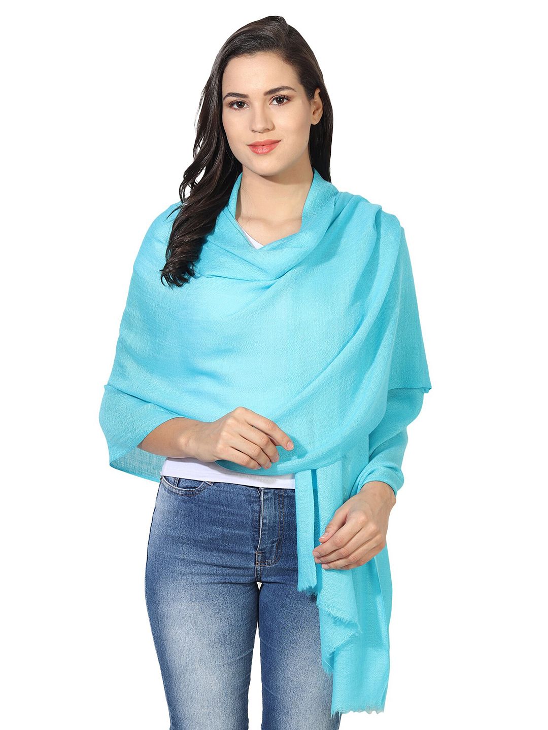MUFFLY Women Turquoise Blue Stoles Price in India