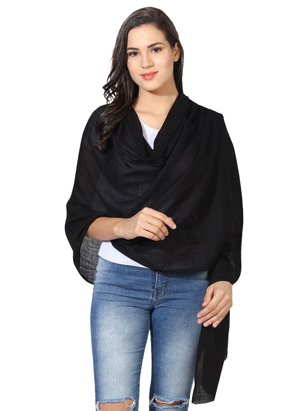 MUFFLY Women Black Stoles Price in India