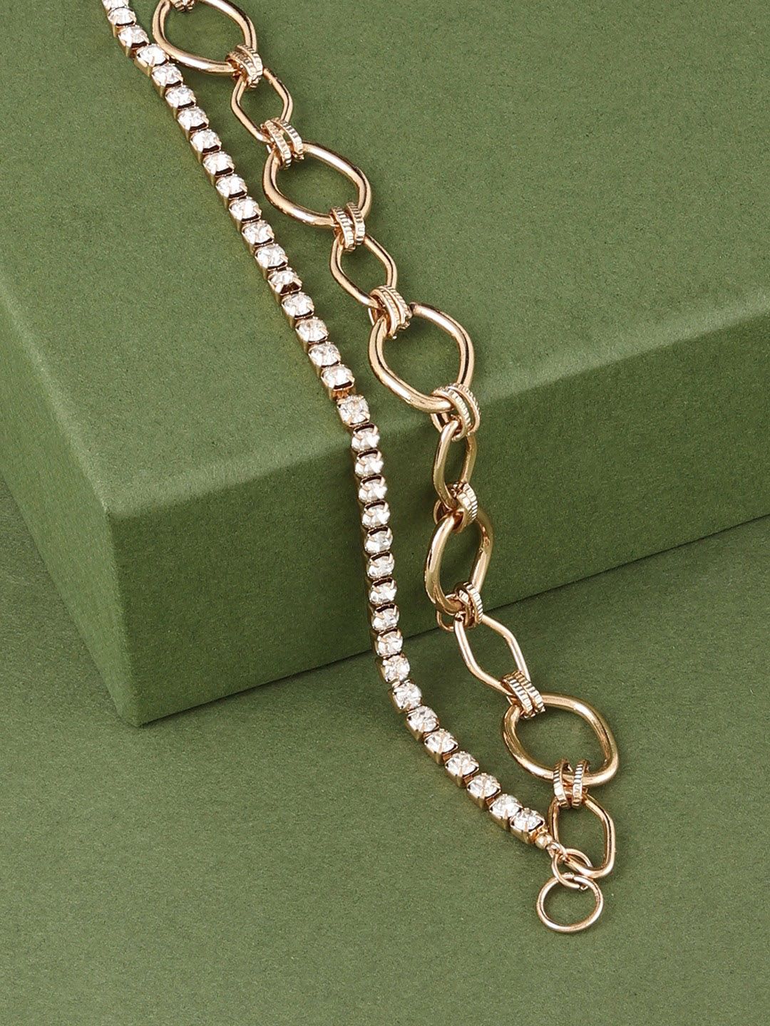 Zaveri Pearls Women Gold-Toned Gold-Plated Wraparound Bracelet Price in India