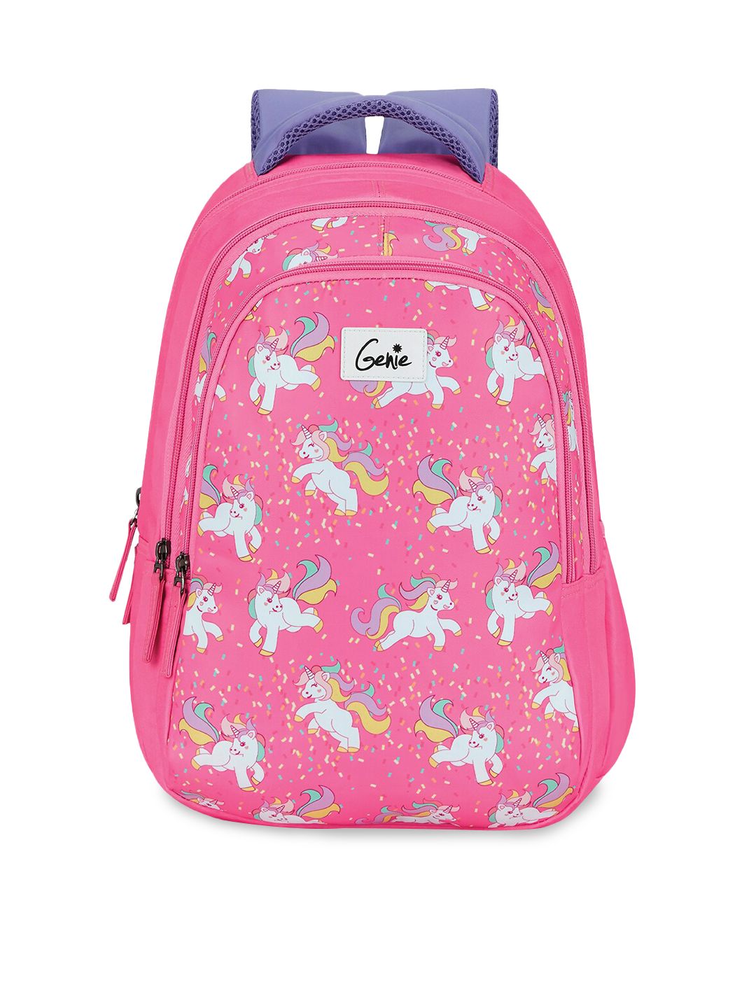 Genie Unisex Pink Graphic Backpack Price in India