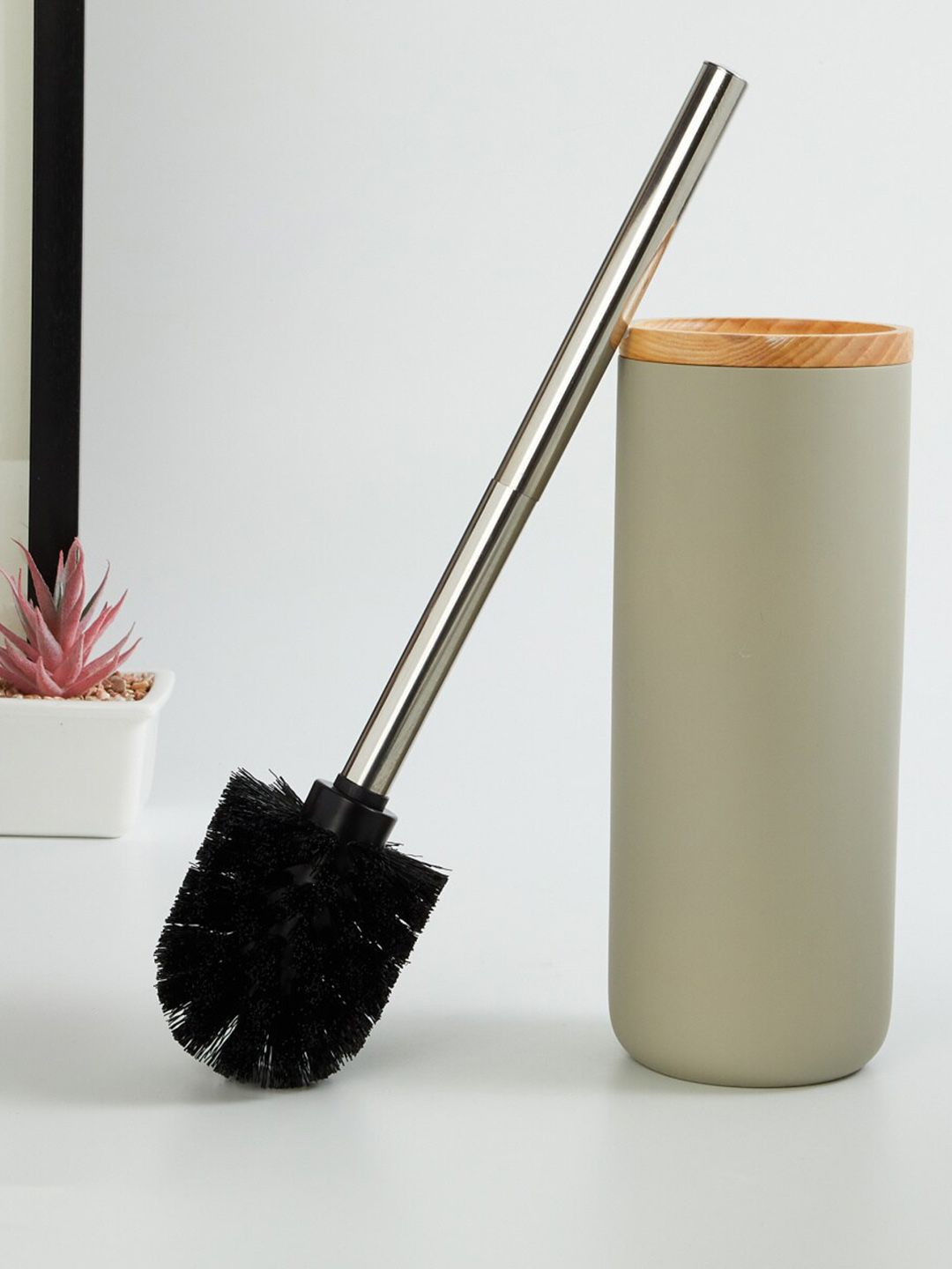 Home Centre Grey Poly Resin Toilet Brush Holder Price in India