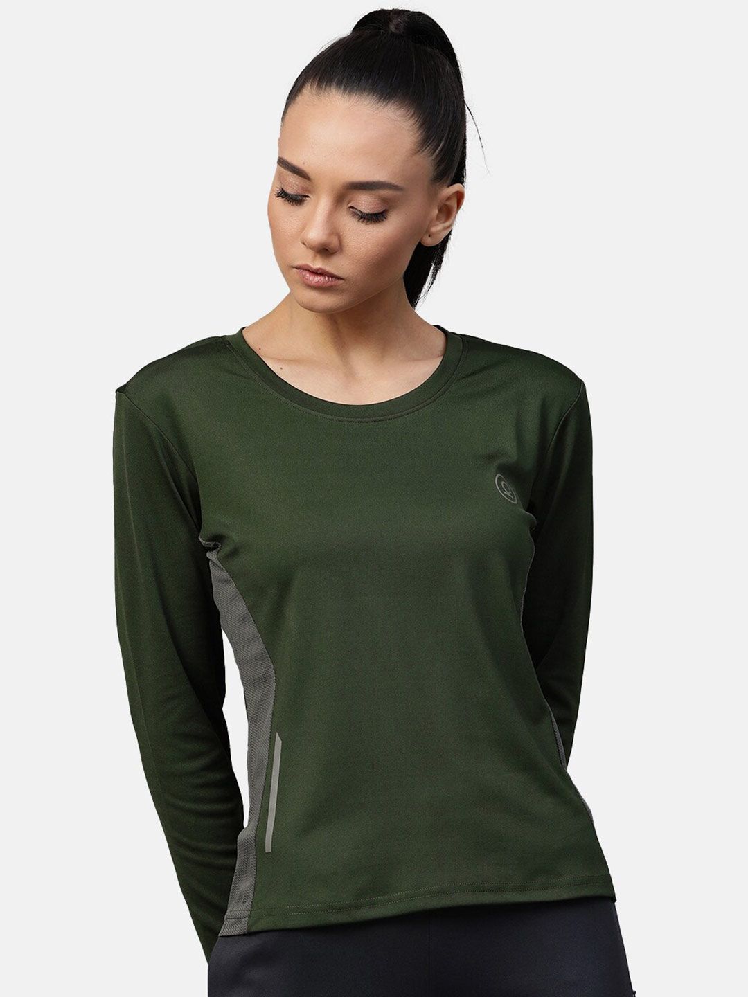 Chkokko Women Green Yoga T-shirt Price in India