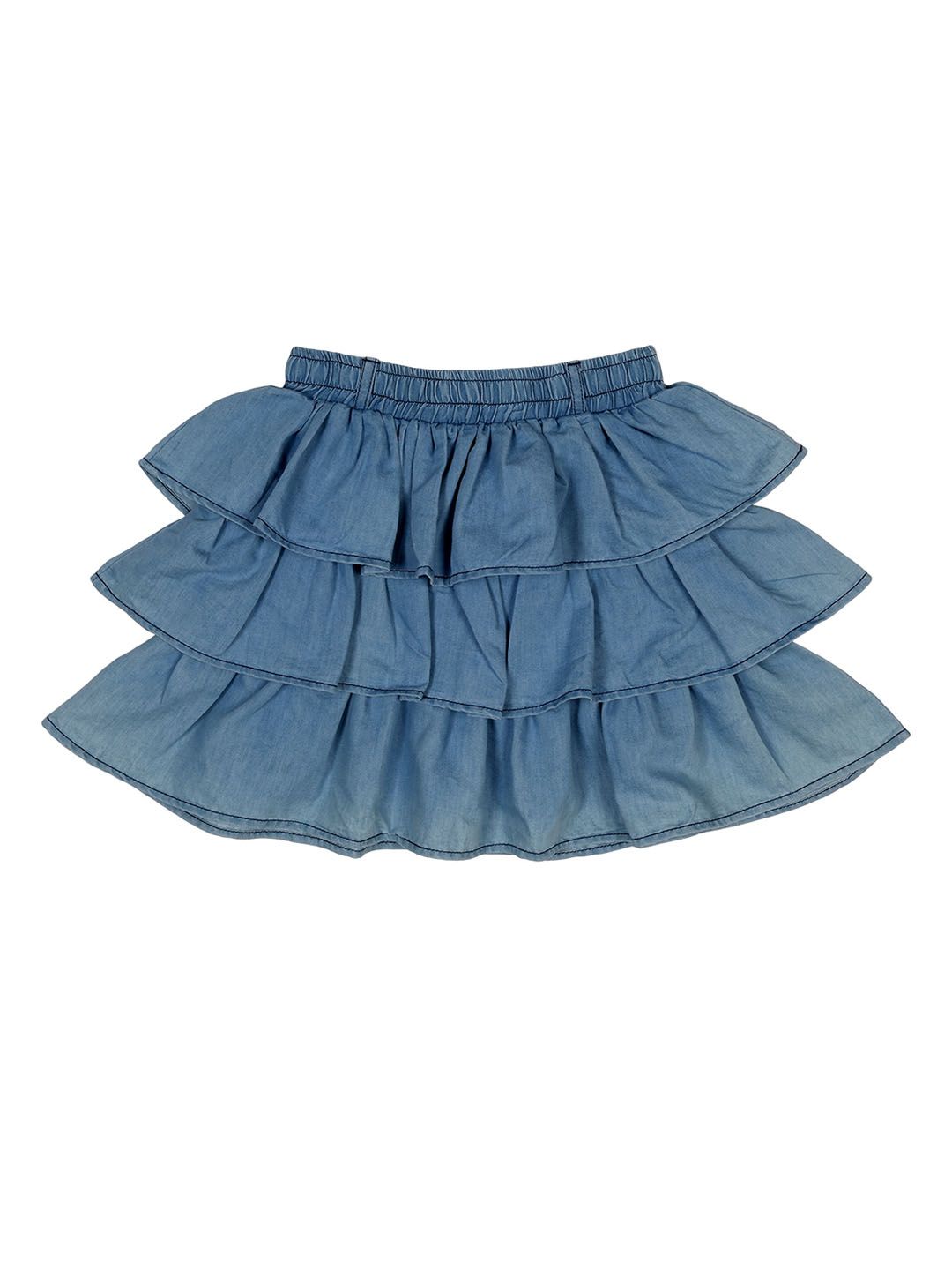 Albion Girls Blue Solid A-Line Skirts