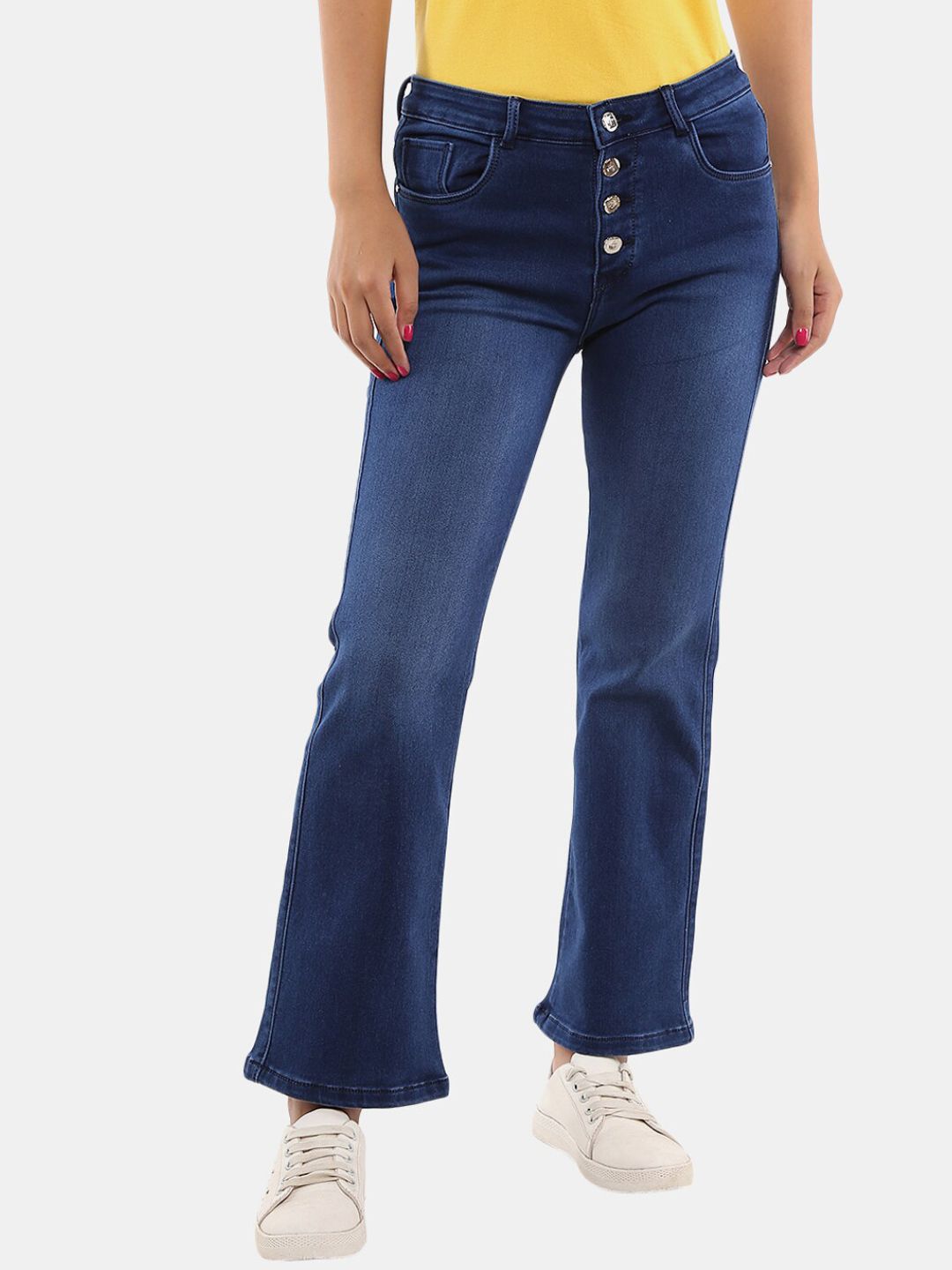 V-Mart Women Blue Light Fade Crop Jeans Price in India