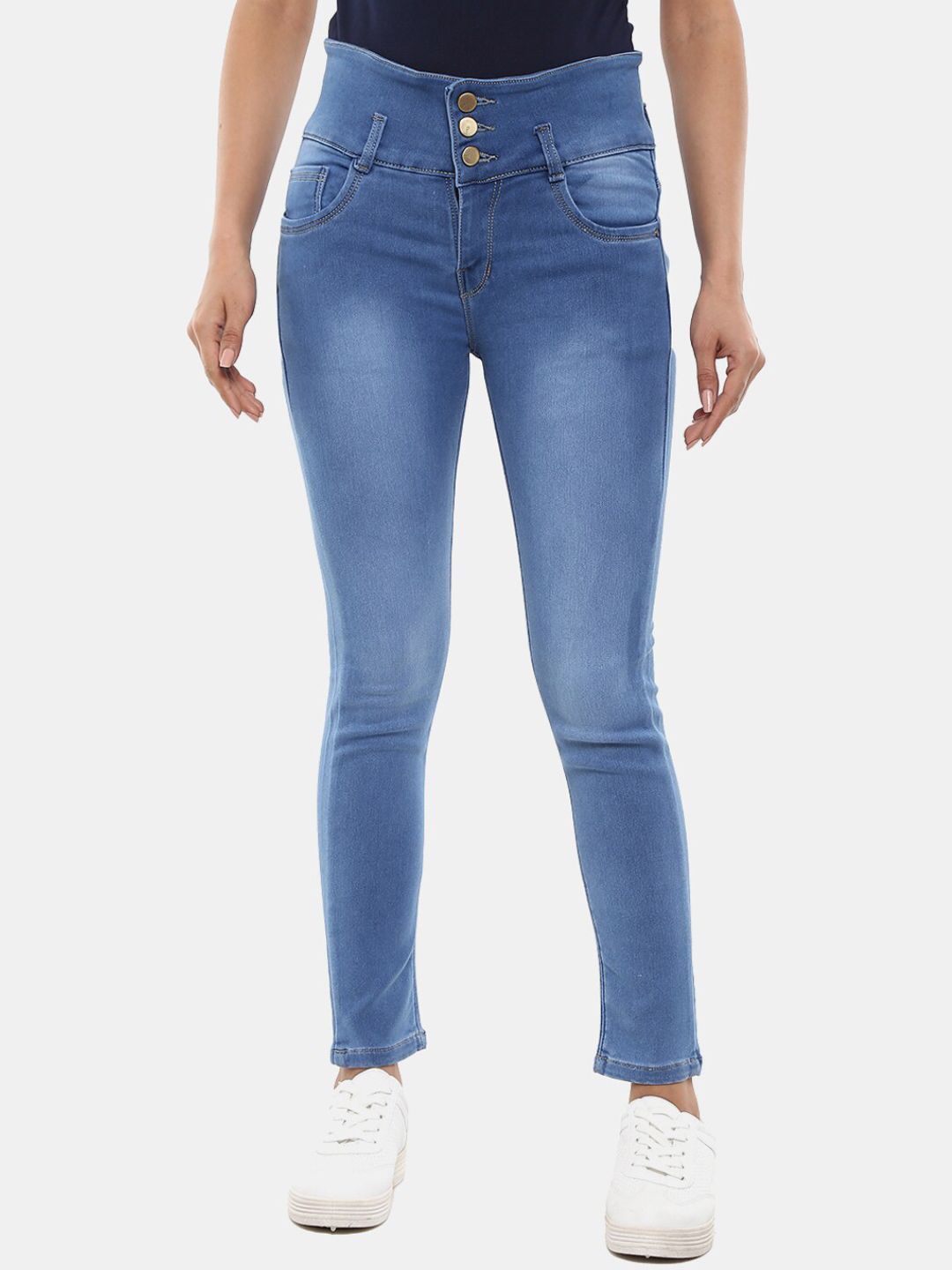 V-Mart Women Blue Light Fade  Mid-Rise Jeans Price in India