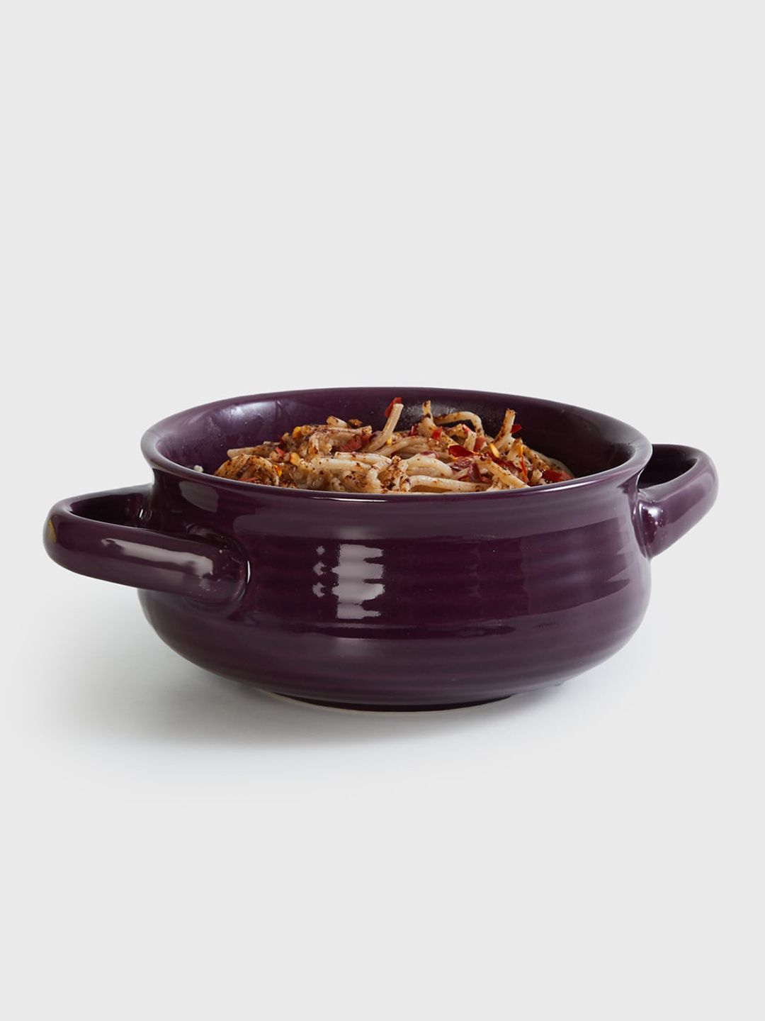 Home Centre Purple Stoneware Microwave Safe Serving Handi Price in India