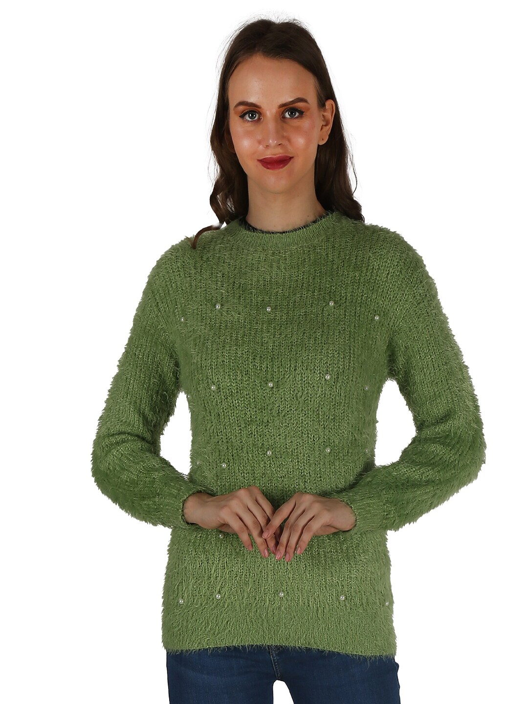 NoBarr Women Green Sweaters Price in India
