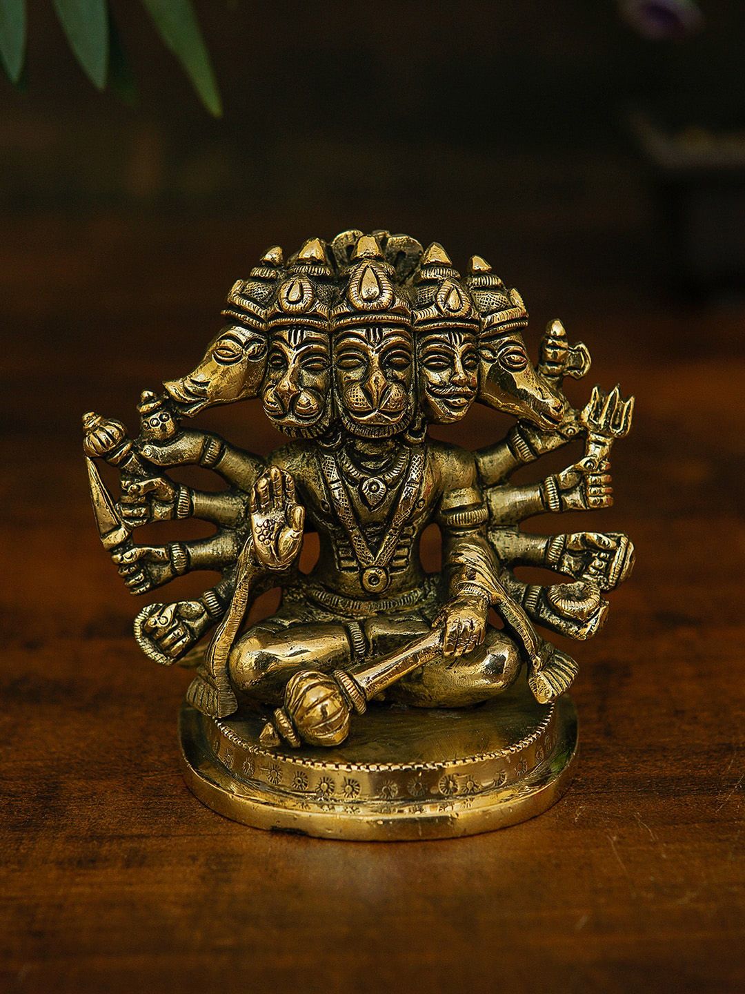StatueStudio Gold-Toned Panchmukhi Hanuman Showpiece Price in India