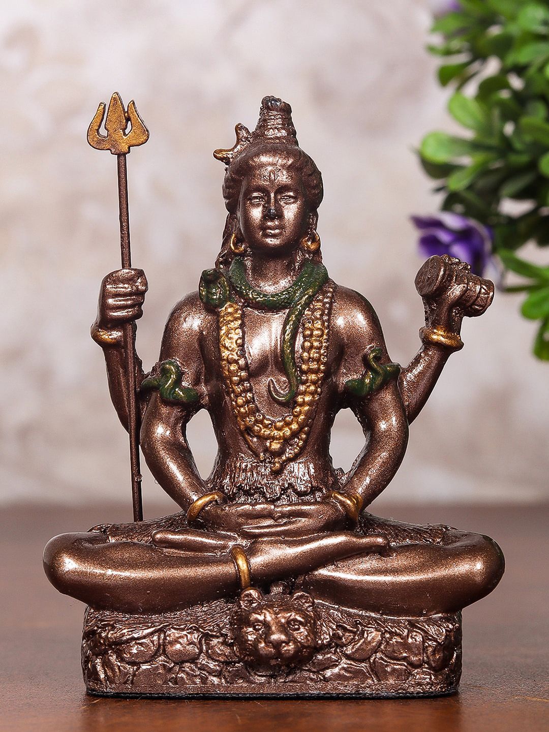 StatueStudio Bronze-Toned Resin Shiva Showpieces Price in India
