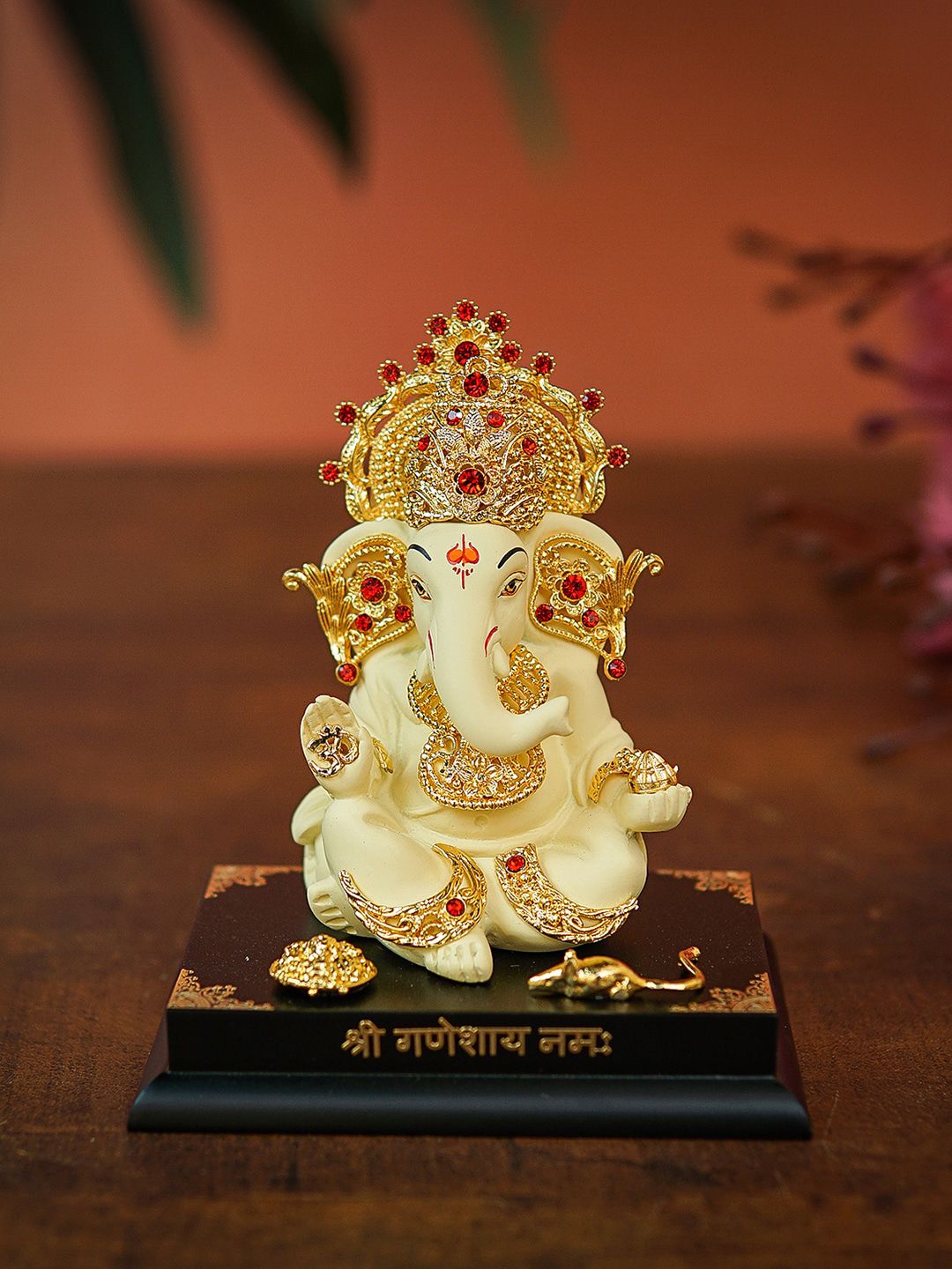 StatueStudio White & Gold Ganesha Idol Showpieces Price in India