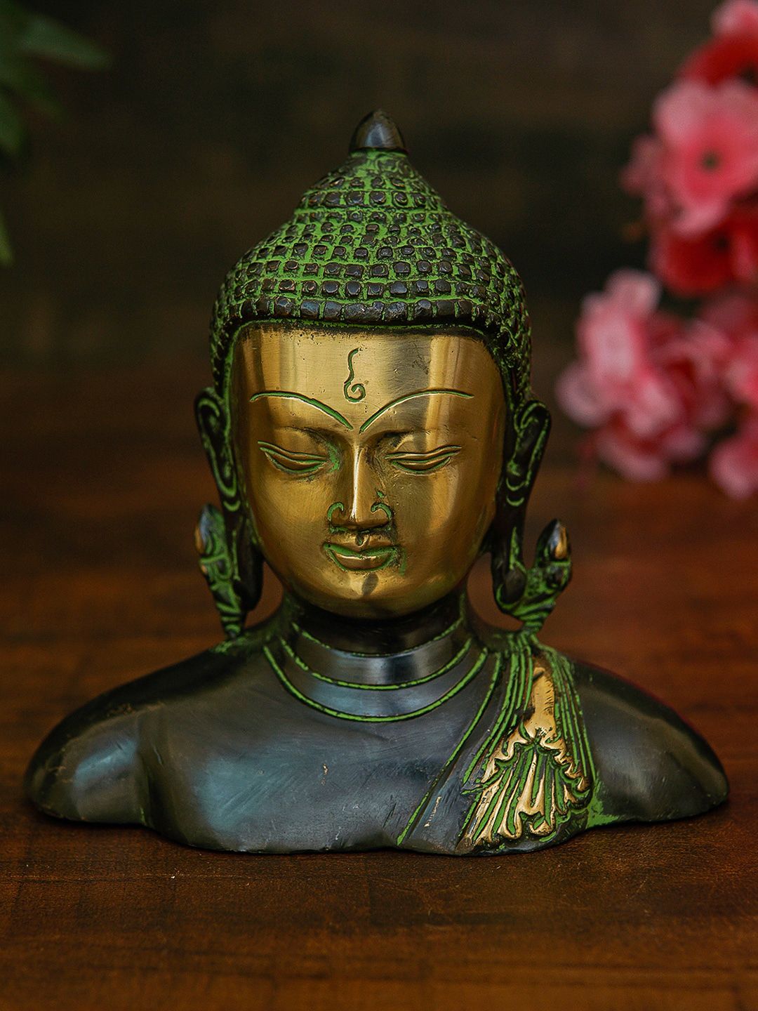 StatueStudio Black Antique Buddha Bust  Showpieces Price in India