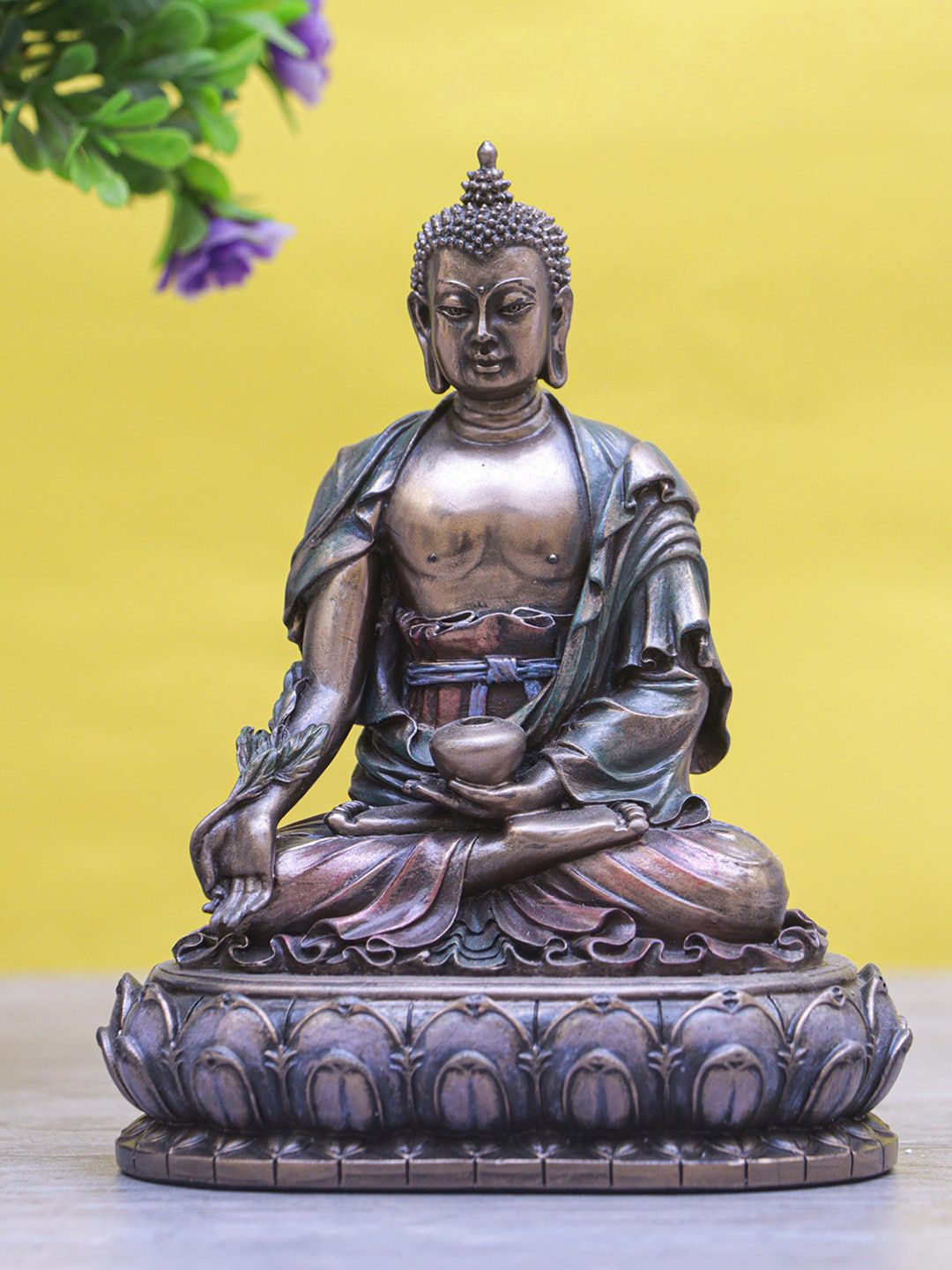 StatueStudio Bronze-Toned Buddha Statue Showpiece Price in India