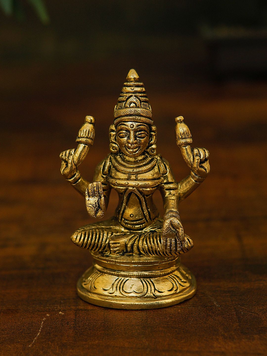 StatueStudio Gold-Toned Fine Lakshmi Idol Showpiece Price in India