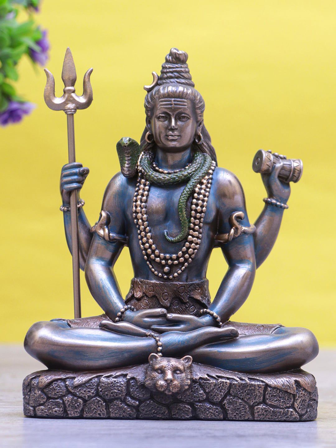 StatueStudio Bronze-toned  Shiva Idol Showpieces Price in India