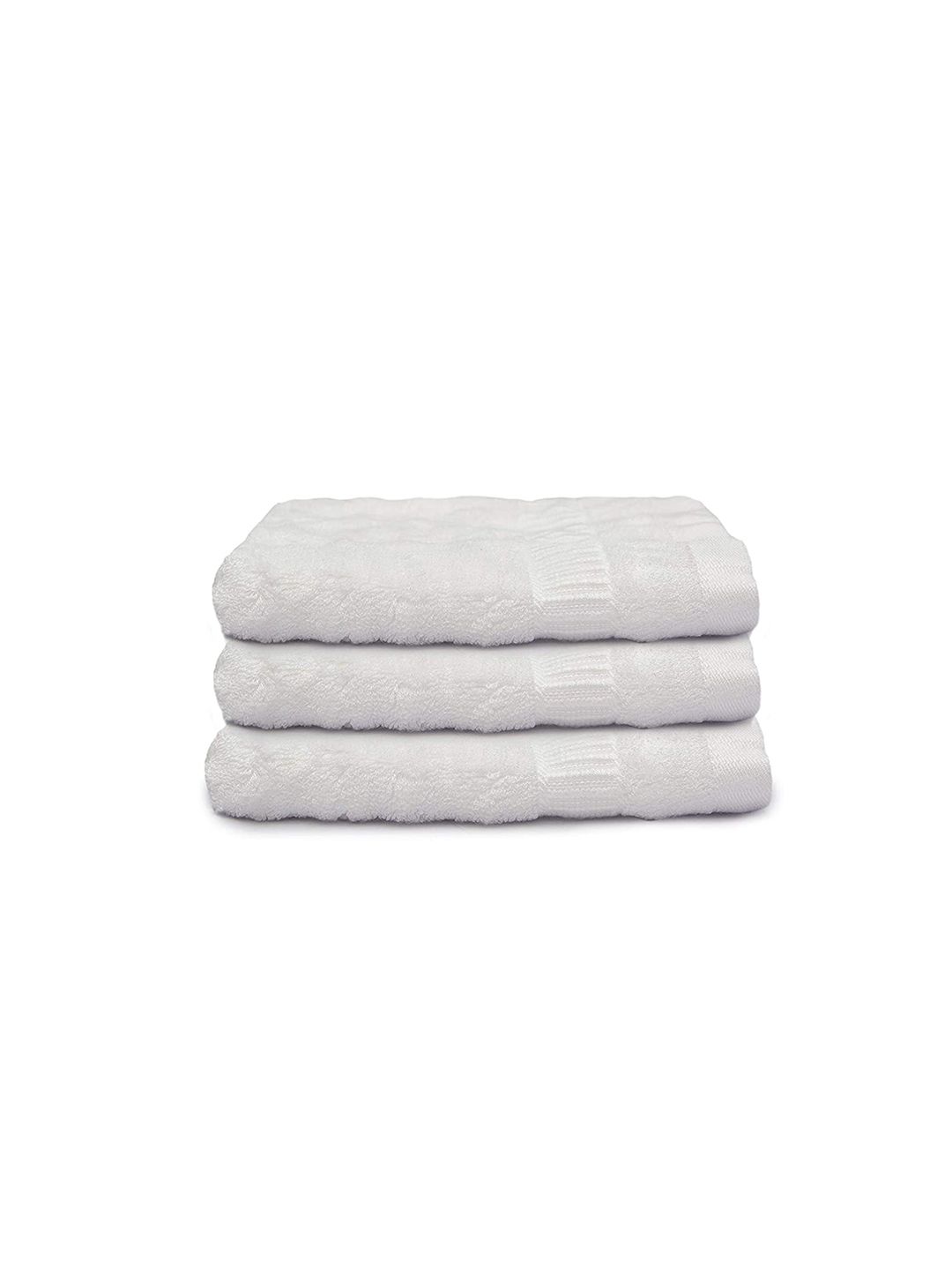 MUSH Set of 3 White Bamboo 600 GSM Ultra Soft & Eco Friendly Face Towels Price in India