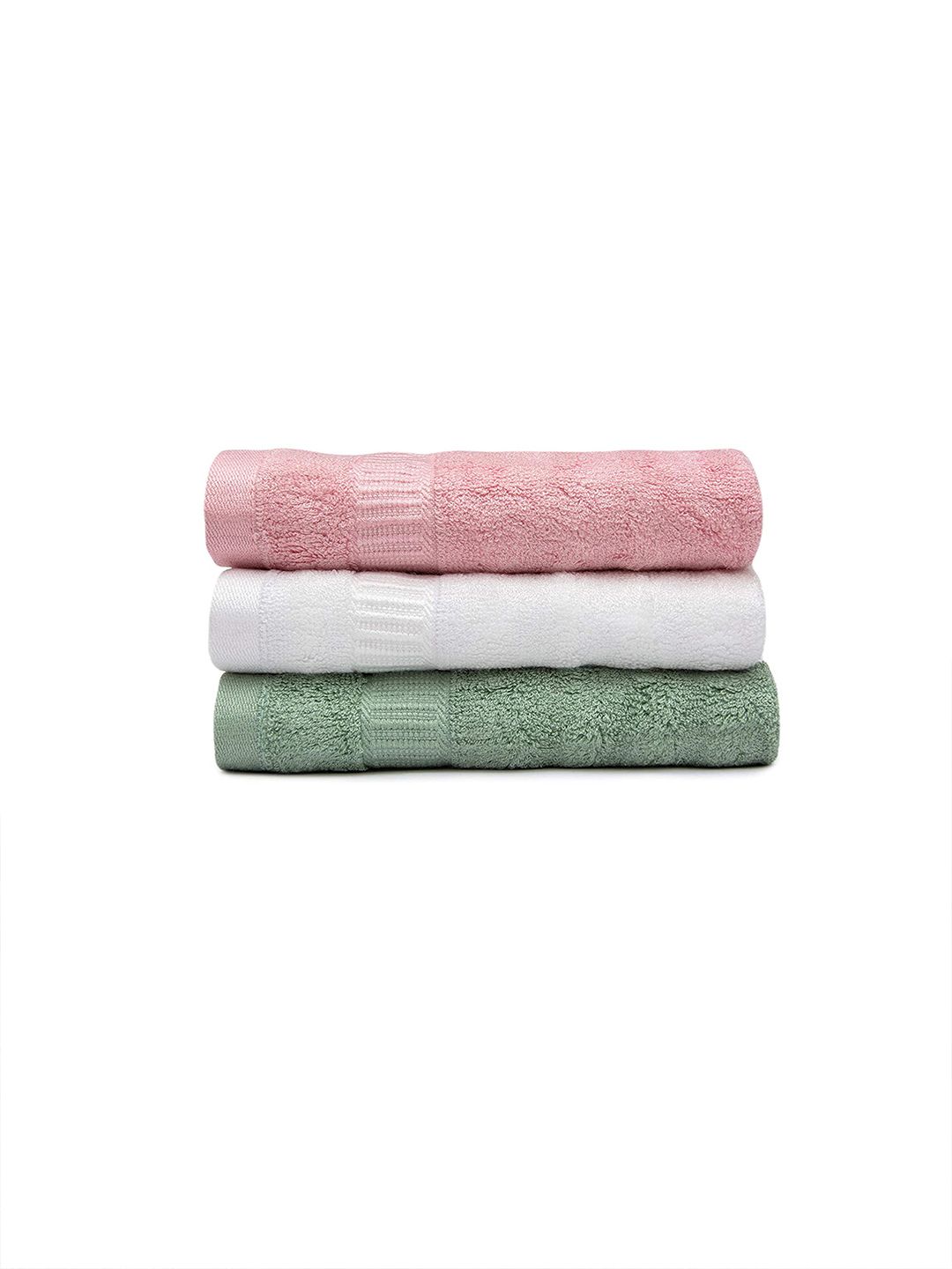 MUSH Set Of 3 Solid Bamboo 600 GSM Ultra Soft & Eco Friendly Face Towels Price in India