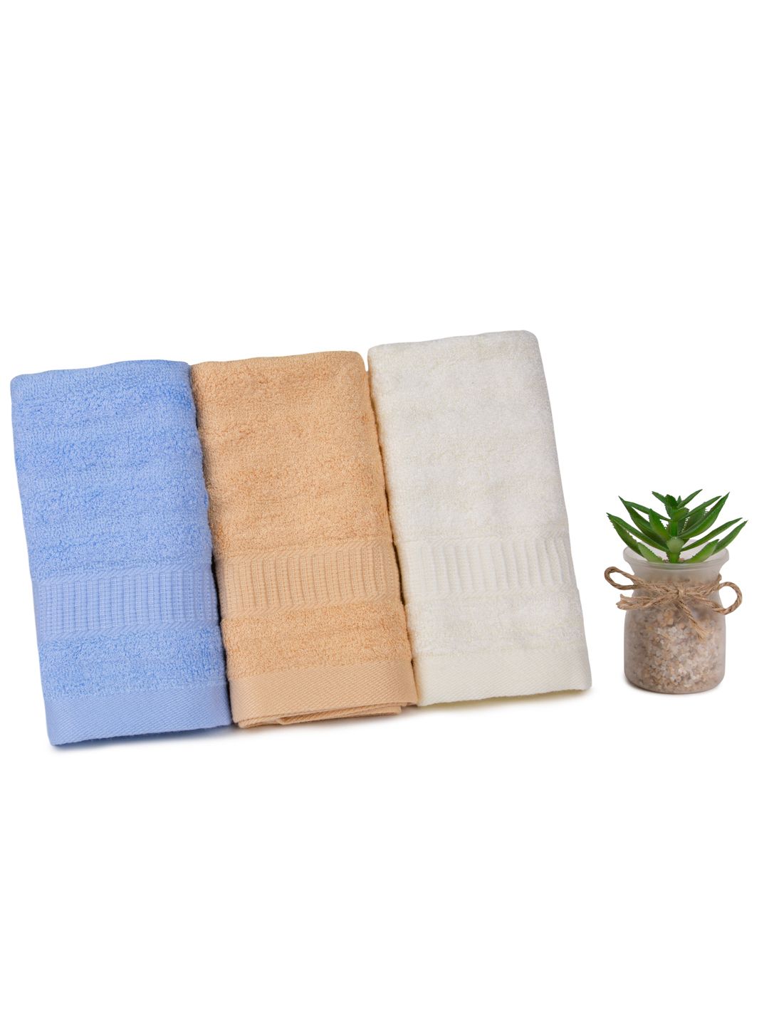 MUSH Set of 3 Bamboo 600 GSM Ultra Soft & Eco Friendly Face Towels Price in India