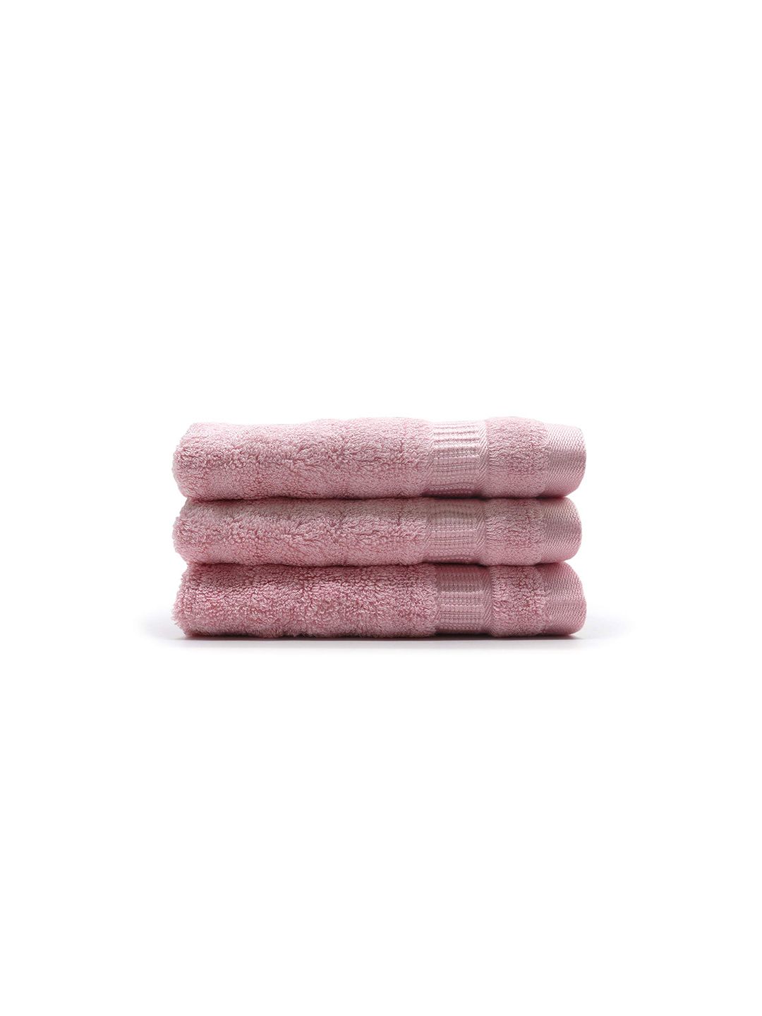 MUSH Set Of 3 Pink Bamboo 600 GSM Ultra Soft & Eco Friendly Face Towels Price in India