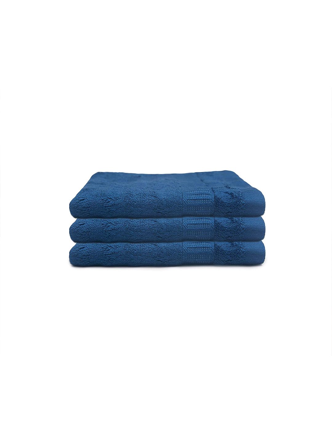MUSH Set of 3 Navy Blue Bamboo 600 GSM Ultra Soft & Eco Friendly Face Towels Price in India