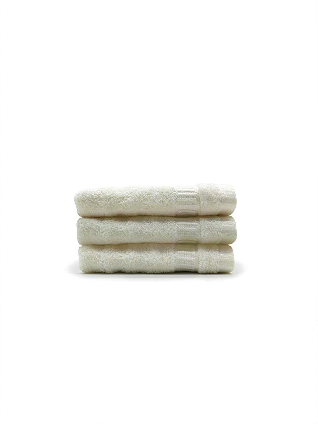 MUSH Set Of 3 Cream Bamboo 600 GSM Ultra Soft & Eco Friendly Face Towels Price in India