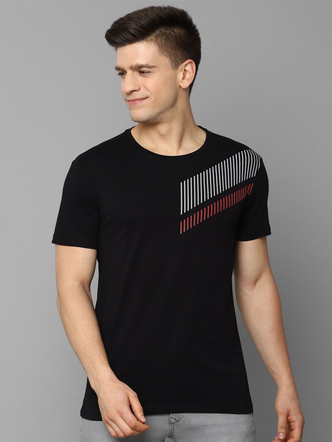 Allen Solly Men Black Printed T-shirt