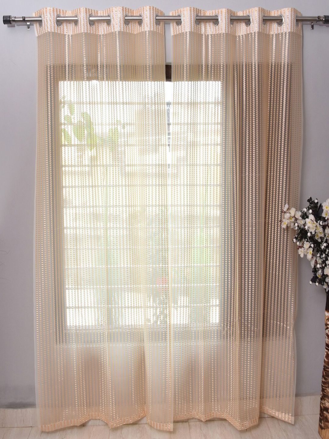 Homefab India Unisex Beige Curtains and Sheers Price in India