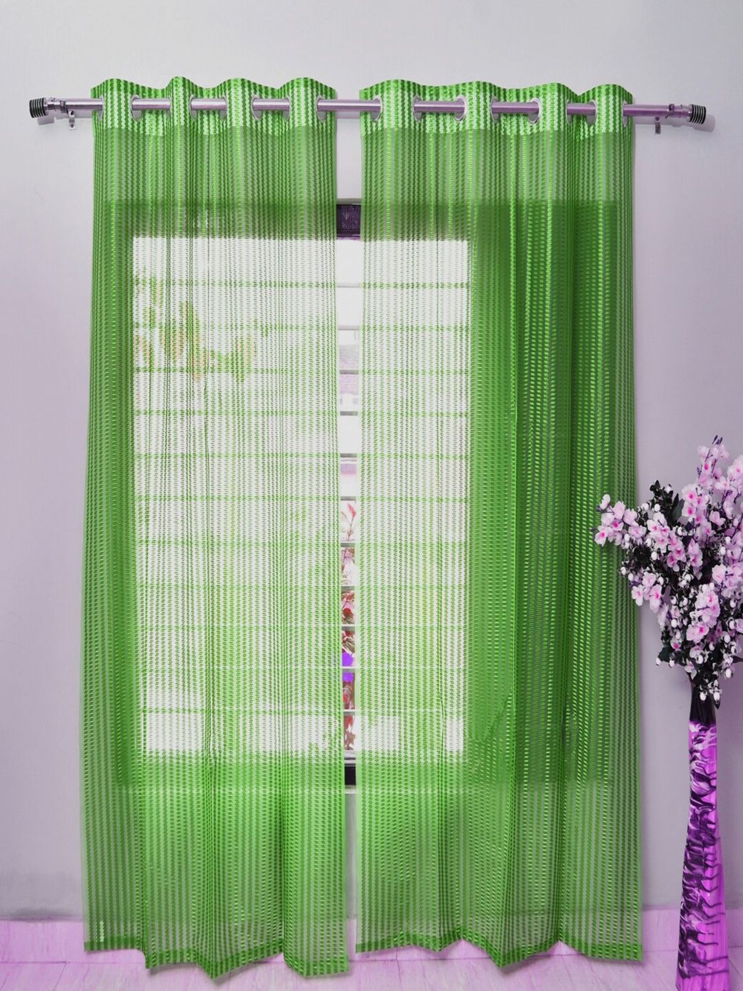 Homefab India Unisex Green Curtains and Sheers Price in India