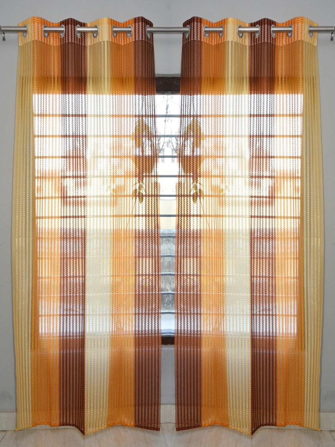 Homefab India Unisex Orange Curtains and Sheers Price in India