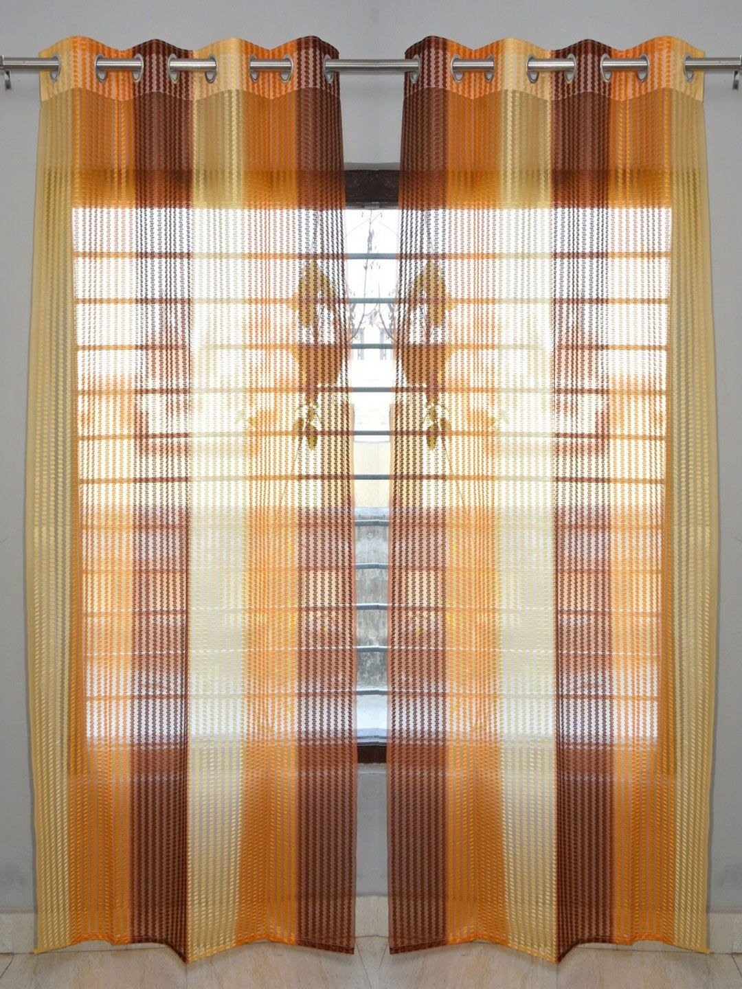 Homefab India Unisex Orange Curtains and Sheers Price in India