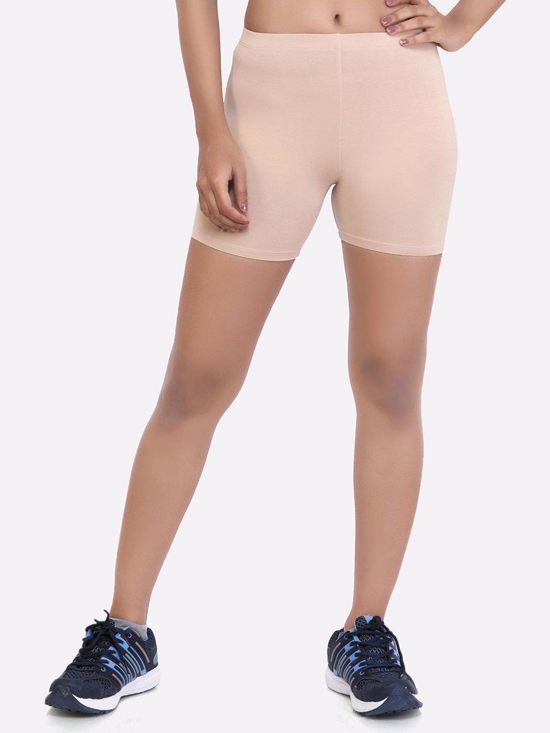 LAASA SPORTS Women Beige Skinny Fit Training or Gym Sports Shorts Price in India