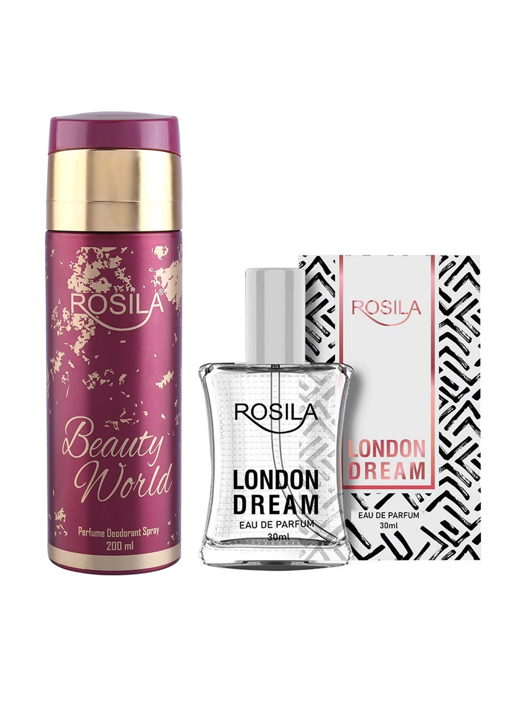 ROSILA Set of London Dream Eau De Parfum 30 ml & Beauty World Deodorant 200 ml Price in India