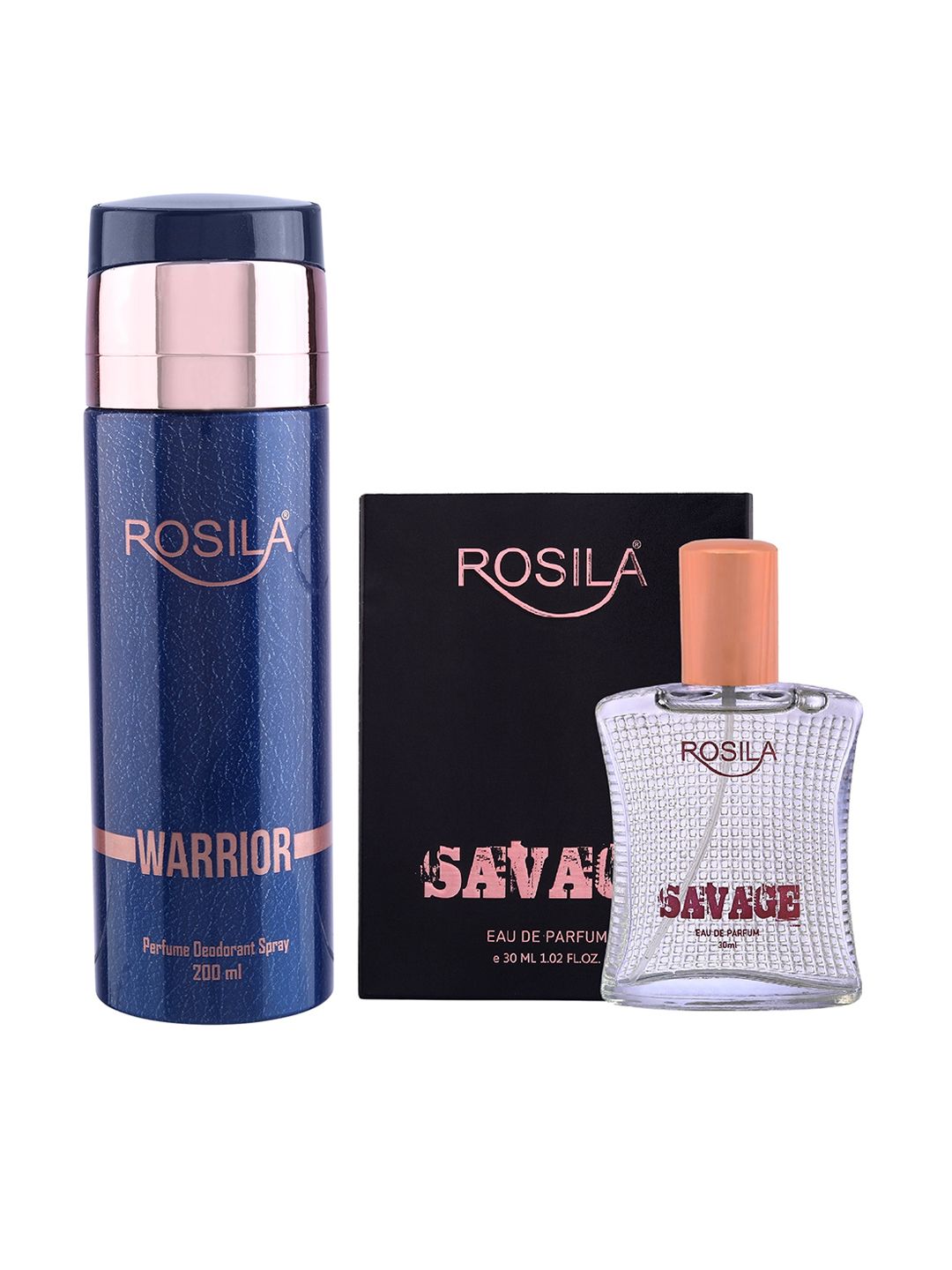 ROSILA Warrior Deodorant Body Spray 200ml With Savage Perfumee EDP 30ml Price in India