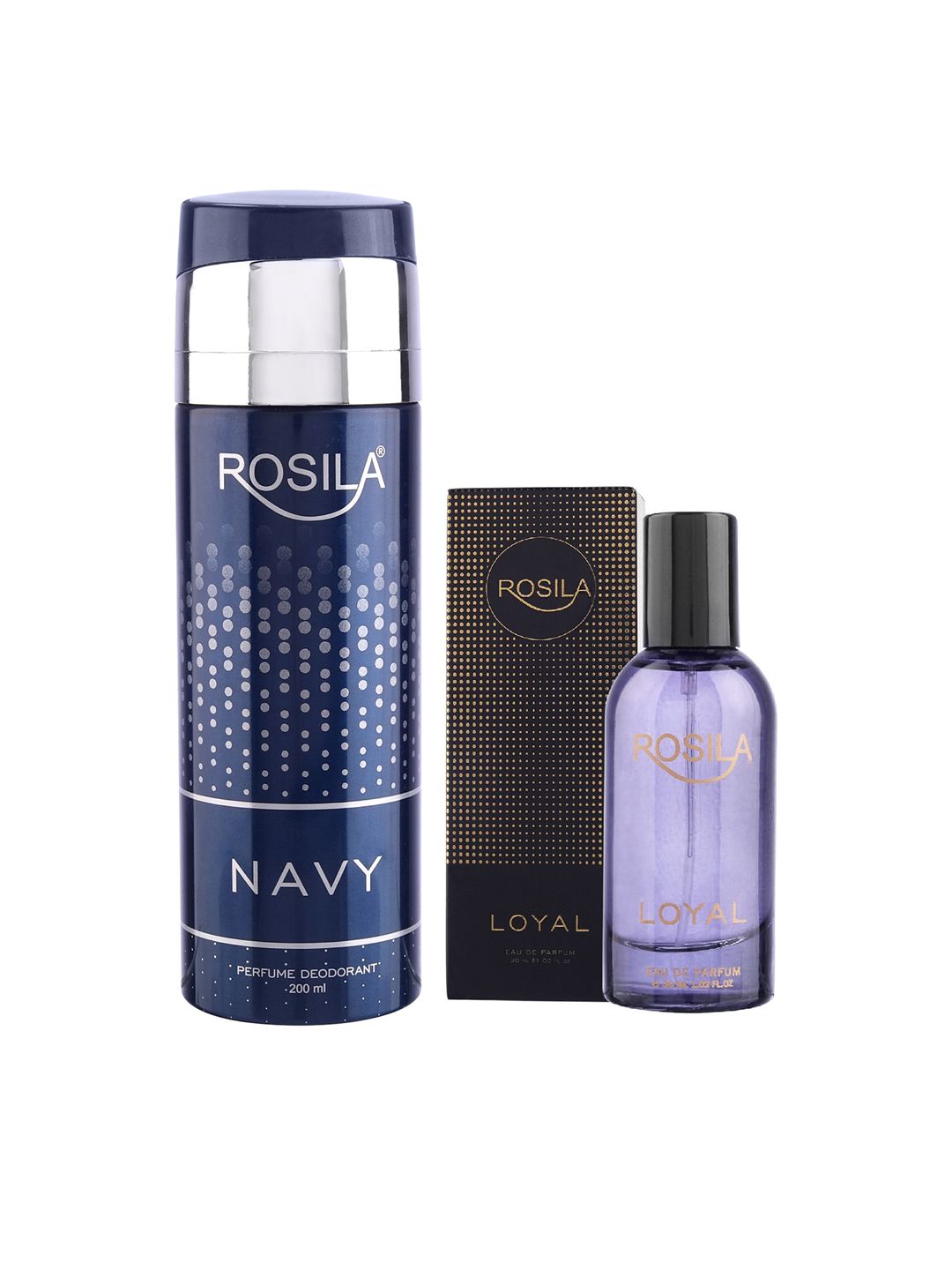 ROSILA Set of Loyal Eau De Parfum 30 ml & Navy Deodorant 200 ml Price in India