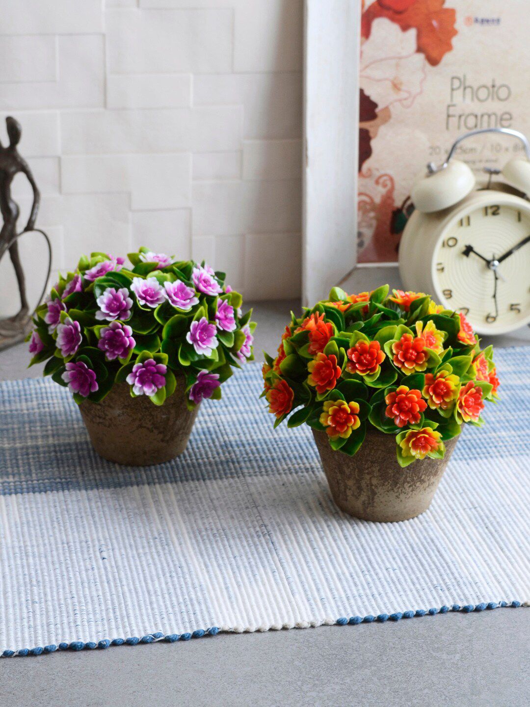 House Of Accessories Pack of 2 Red & Pink Potted Plants Price in India
