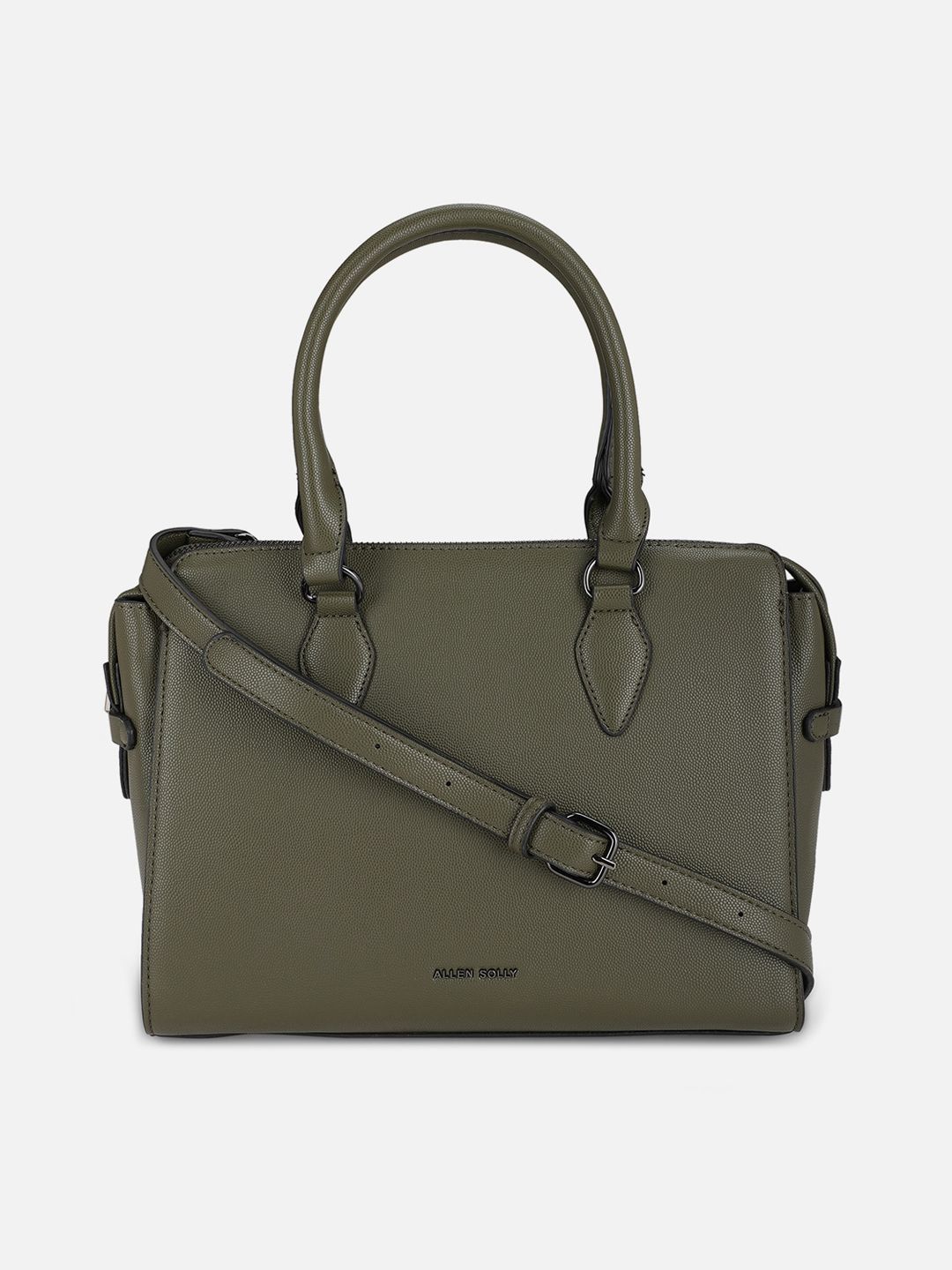 Allen Solly Woman Olive Green PU Structured Handheld Bag Price in India